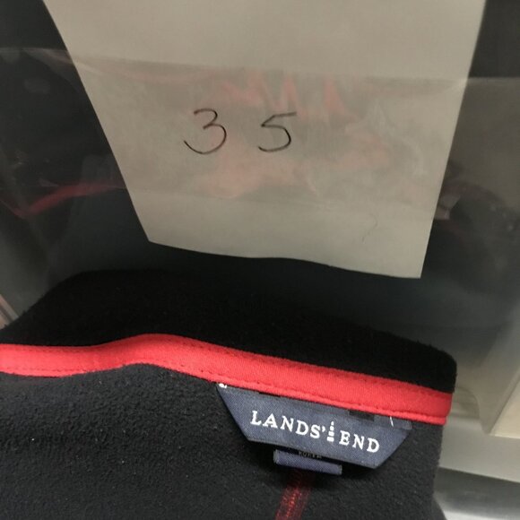 LANDS END Mens XL Red Fleece Jacket Full Zip Up - Picture 9 of 9
